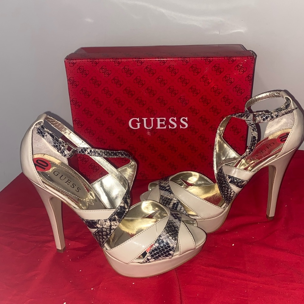Guess Platform Peep Toe Heel Size 10